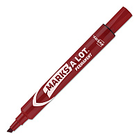 Avery MARKS A LOT Large Desk-Style Permanent Marker, Broad Chisel Tip, Red (08887EA)