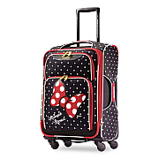 AMERICAN TOURISTER Disney Minnie Mouse Red Bow Softside Spinner Suitcase, 11 x 19 x 31, Black/Red/White (676154754)