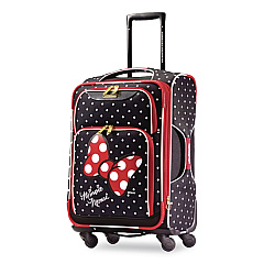 AMERICAN TOURISTER Disney Minnie Mouse Red Bow Softside Spinner Suitcase, 11 x 19 x 31, Black/Red/White (676154754)
