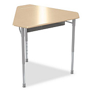 MooreCo Astute Hard Plastic Desk, 33.8" x 29.8" x 23.1" to 33.1", Fusion Maple, 2/Carton (59086)