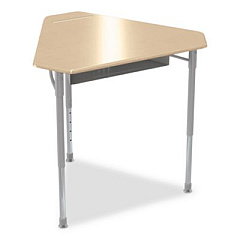 MooreCo Astute Hard Plastic Desk, 33.8" x 29.8" x 23.1" to 33.1", Fusion Maple, 2/Carton (59086)