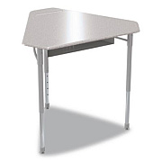 MooreCo Astute Hard Plastic Desk, 33.8" x 29.8" x 23.1" to 33.1", Gray Nebula, 2/Carton (59087)