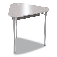 MooreCo Astute Hard Plastic Desk, 33.8" x 29.8" x 23.1" to 33.1", Gray Nebula, 2/Carton (59087)