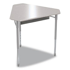 MooreCo Astute Hard Plastic Desk, 33.8" x 29.8" x 23.1" to 33.1", Gray Nebula, 2/Carton (59087)