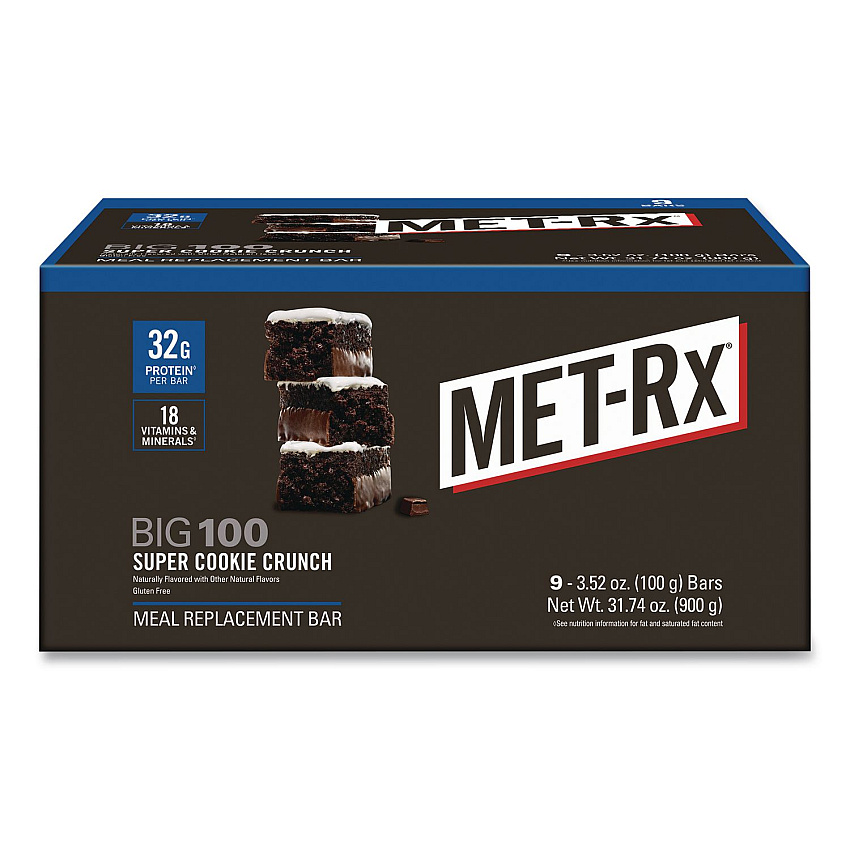 Big 100 Gluten Free Super Cookie Crunch Protein Bar, 3.52 oz, Individually Wrapped, 9/Box (24306984)