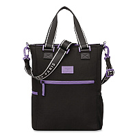 Florence by Mills Your Story Tote Bag, 15.6" Laptop Compartment, 12.5" x 4.75" x 14.25", Black/Purple (F4398034000)