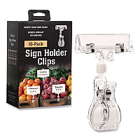 Global Printed Products Sign Holder Clips, Clear, 10/Pack (CLIP10PK)
