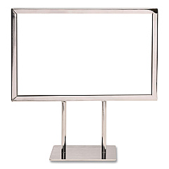 Global Printed Products Metal Countertop Sign Holder, 7 x 11 Insert, Silver (CTSGN7X11)