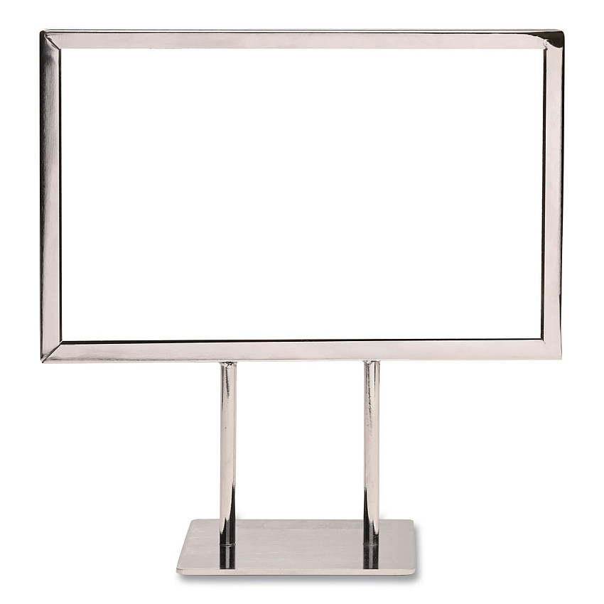 Global Printed Products Metal Countertop Sign Holder, 7 x 11 Insert, Silver (CTSGN7X11)