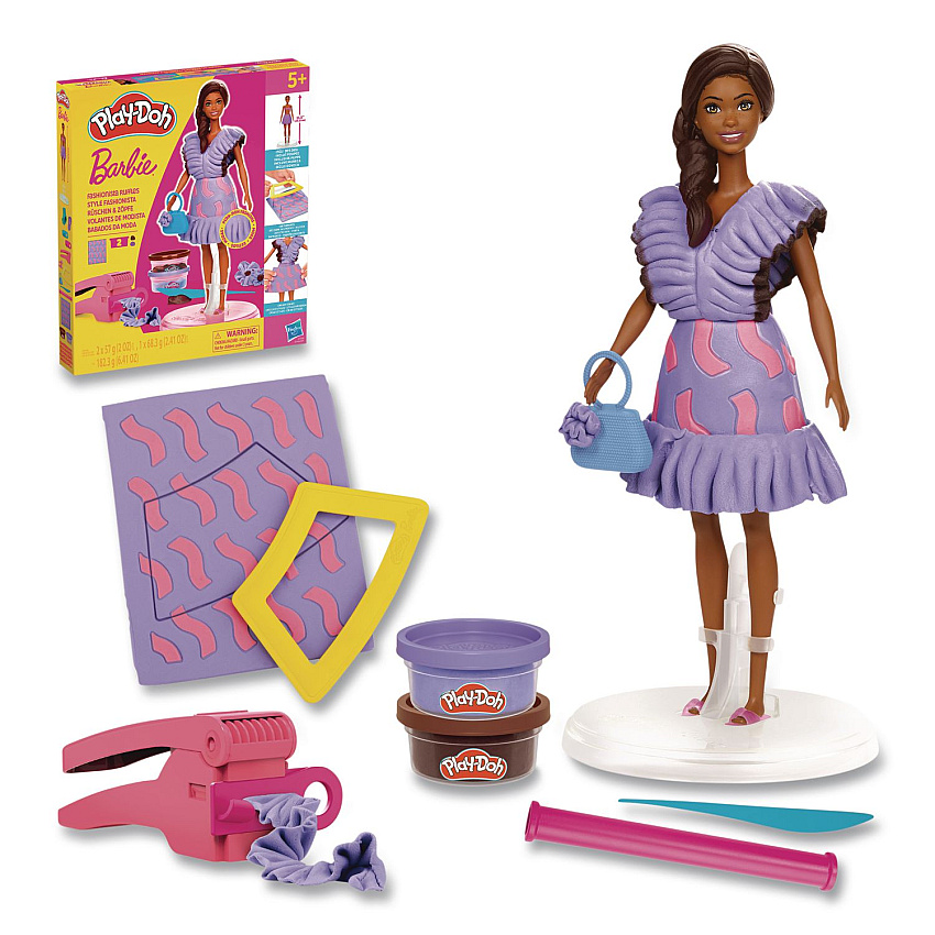 Hasbro Play-Doh Barbie Fashionista Ruffles Doll Set (G1359)