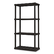 IRIS Plastic Shelving Unit, 4 Shelves, 23.9 x 11.8 x 48.3, Black (140038)