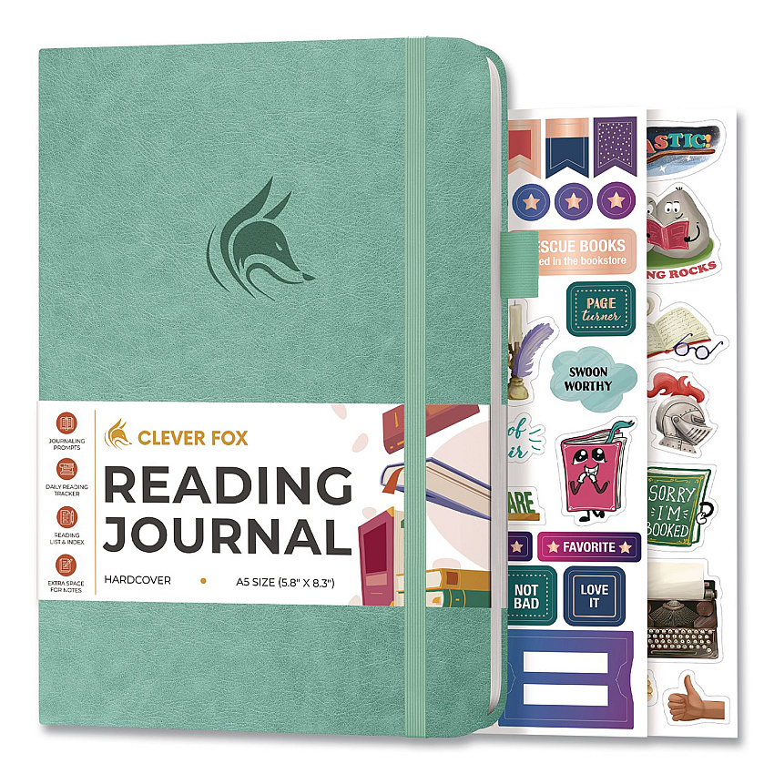 Reading Journal, Room for 55 Book Reviews (Two Pages per Review), Mint Cream Cover, 8.3 x 5.8 Sheets (8N1U0MT26S)