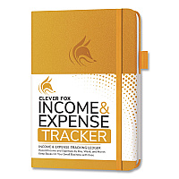 Income and Expense Tracker Ledger, 8 Columns, Amber Yellow Cover, 113 Sheets/Book (CFINETA5AY)