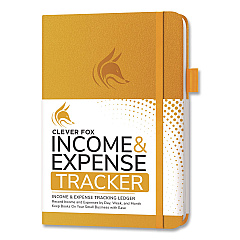 Income and Expense Tracker Ledger, 8 Columns, Amber Yellow Cover, 113 Sheets/Book (CFINETA5AY)