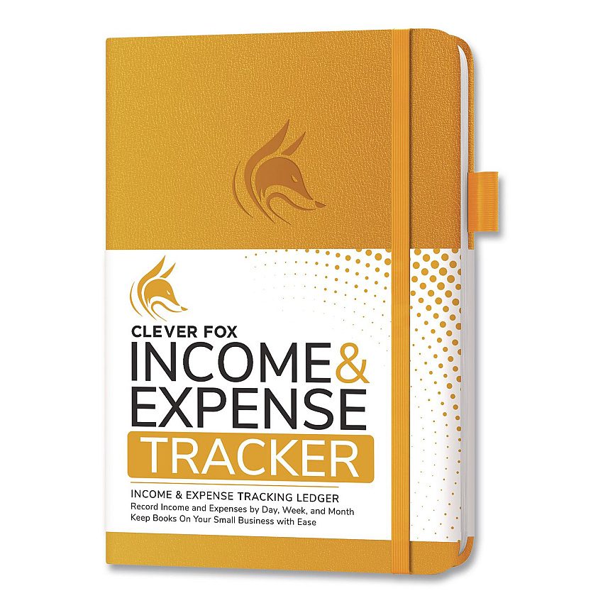 Income and Expense Tracker Ledger, 8 Columns, Amber Yellow Cover, 113 Sheets/Book (CFINETA5AY)
