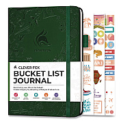 Bucket List Journal, 100 Entries with Before/After Pages, Engraved Adventure Artwork, Forest Green Cover, 8.3 x 5.8 Sheets (F1ZAJ2SU33)