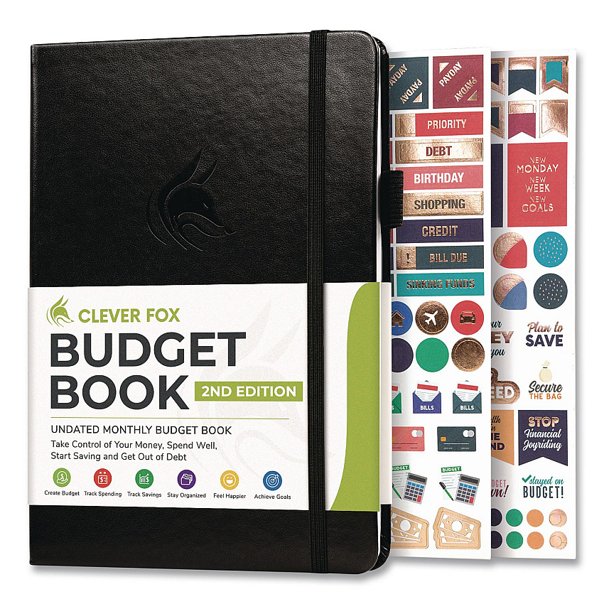 Undated Monthly Budget Book, Black Cover (NONGXSOTB6)