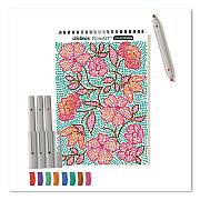 Lifelines FlowArt Dot-By-Letter Coloring Book, Botanic, with 4 Double-Sided Markers, All Ages, 20 Sheets (165005)