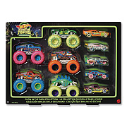 Mattel Hot Wheels Monster Trucks Glow-in-the-Dark Collection, Ages 4 to 8, 10 Pieces (HCB57)