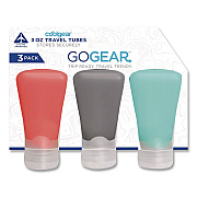 Go Gear Silicone Travel Toiletry Bottles, Assorted Colors, 3/Pack (1304)