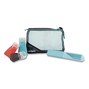 Five-Piece Mesh Toiletry Bag Kit, Black/Clear (05005738)