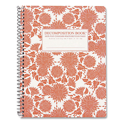 Spiral Composition Book, Medium/College Rule, Sunflowers, (80) 9.75 x 7.5 Sheets (16580)