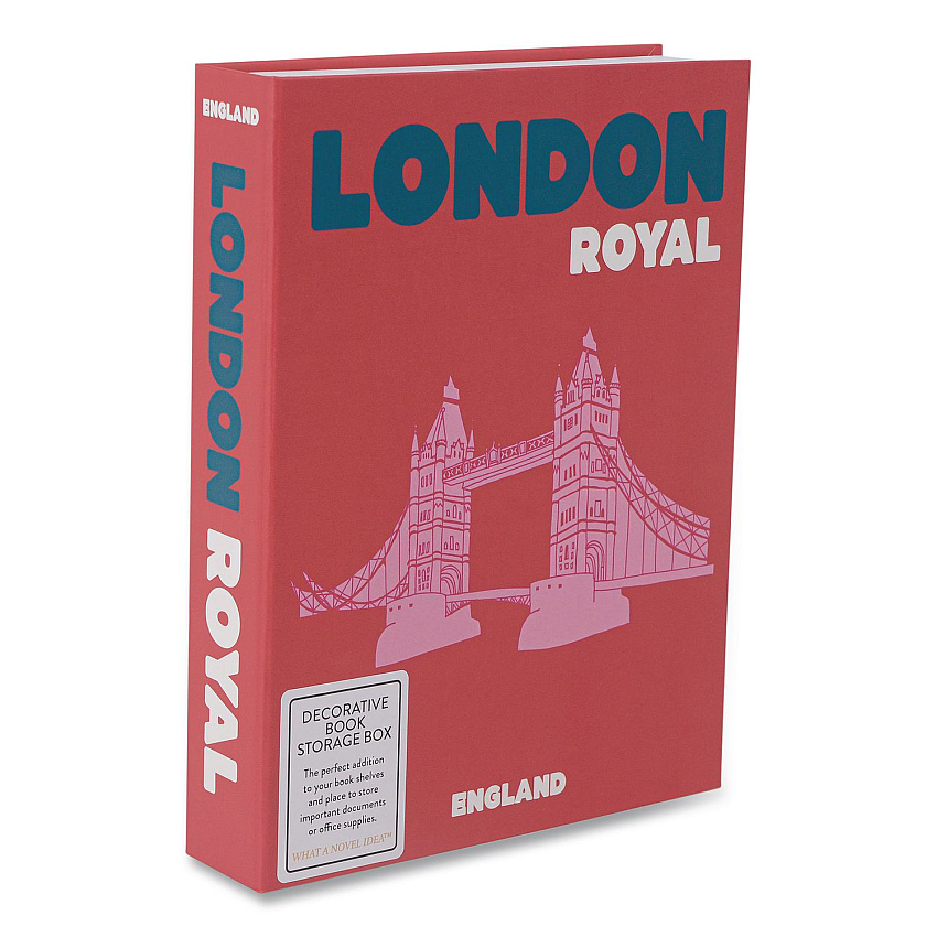 DesignWorks Ink Magnetic Storage Book Box, London, 7.5 x 1.75 x 9.75, Red (TBBX102)