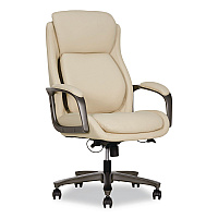 Rivendell AIR Lumbar Ergonomic Executive Office Chair, Supports 275 lb,18.75" to 22.5" Seat Height, Cream Seat/Back,Gray Base (60124CRM)