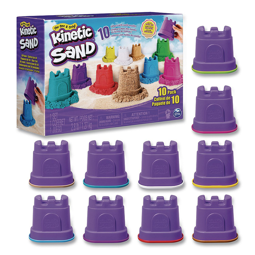 Sand with Castle Molds, Assorted Colors, Ages 3 and Up, 10/Pack (6052995)