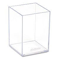 Mind Reader Plastic Pen Cup Holder, 2.5" x 2.5" x 4", Clear (ACPENCLR)