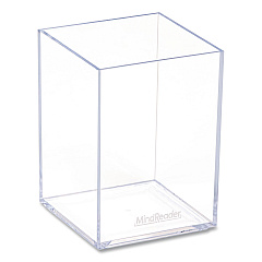 Mind Reader Plastic Pen Cup Holder, 2.5" x 2.5" x 4", Clear (ACPENCLR)