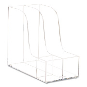 Mind Reader 3-Compartment Desk Organizer, 6 x 11 x 9.75, Clear, Acrylic (AMAGCLR)