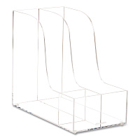 Mind Reader 3-Compartment Desk Organizer, 6 x 11 x 9.75, Clear, Acrylic (AMAGCLR)
