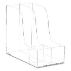 Mind Reader 3-Compartment Desk Organizer, 6 x 11 x 9.75, Clear, Acrylic (AMAGCLR)