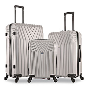 InUSA Luggage Vasty Three-Piece Hardside Spinner Luggage Set, Gray (IUVASSMLGRE)