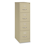 Hirsh Industries Commercial Vertical Letter File Cabinet, 4 Letter-Size File Drawers, 15 x 25 x 52, Putty (14115)