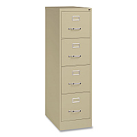 Hirsh Industries Commercial Vertical Letter File Cabinet, 4 Letter-Size File Drawers, 15 x 25 x 52, Putty (14115)