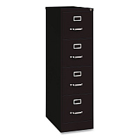 Hirsh Industries Commercial Vertical Letter File Cabinet, 4 Letter-Size File Drawers, 15 x 25 x 52, Black (14116)