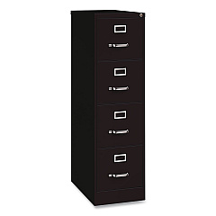 Hirsh Industries Commercial Vertical Letter File Cabinet, 4 Letter-Size File Drawers, 15 x 25 x 52, Black (14116)