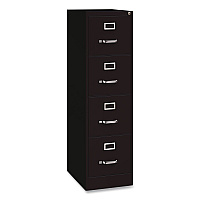 Hirsh Industries Commercial Vertical Letter File Cabinet, 4 Letter-Size File Drawers, 15 x 22 x 52, Black (17787)