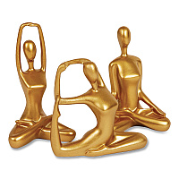 Mind Reader Meditation Yoga Figurine Set, Gold, 3/Set (MEDEC3GLD)