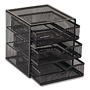 Mind Reader 3-Drawer Desktop Storage Organizer, 6.25 x 6.5 x 6.5, Black, Metal Mesh (MINMESH3BLK)