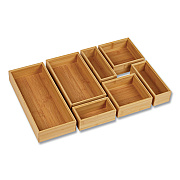 Mind Reader Desk Organizer Set, Brown, Rayon, 7 Pieces (SLIDORGBM7BR)