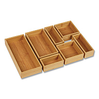 Mind Reader Desk Organizer Set, Brown, Rayon, 7 Pieces (SLIDORGBM7BR)
