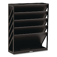 Mind Reader 5-Compartment Plastic Mountable Wall File, 5 Sections, Letter Size, 13 x 4.25 x 16, Black (WALLANCHBLK)