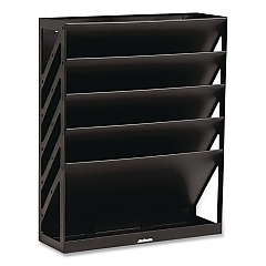 Mind Reader 5-Compartment Plastic Mountable Wall File, 5 Sections, Letter Size, 13 x 4.25 x 16, Black (WALLANCHBLK)
