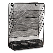 Mind Reader 7-Compartment Metal Desk Shelf, 12.5 x 4 x 16.5, Black (MAGROUNDBLK)