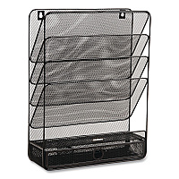 Mind Reader 7-Compartment Metal Desk Shelf, 12.5 x 4 x 16.5, Black (MAGROUNDBLK)