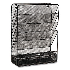 Mind Reader 7-Compartment Metal Desk Shelf, 12.5 x 4 x 16.5, Black (MAGROUNDBLK)