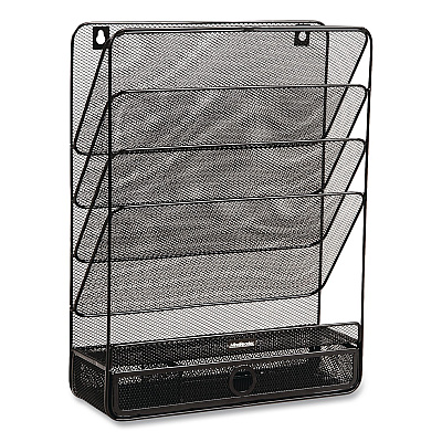 Mind Reader 7-Compartment Metal Desk Shelf, 12.5 x 4 x 16.5, Black (MAGROUNDBLK)